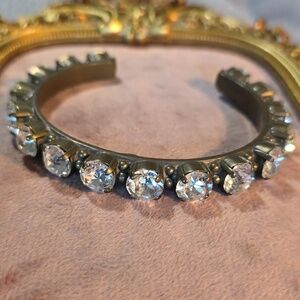 Vintage Sorrelli Riveting Romance Cryatal And Gunmetal Cuff